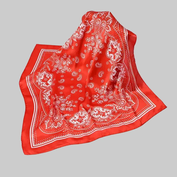 Western Silky Bandana Scarf in Red