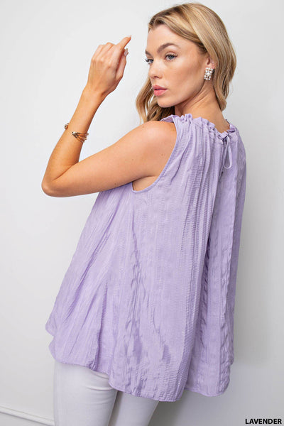 Classic Textured Lavender Sleeveless Top