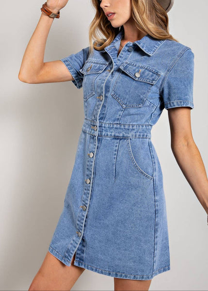 Denim Button Down Dress