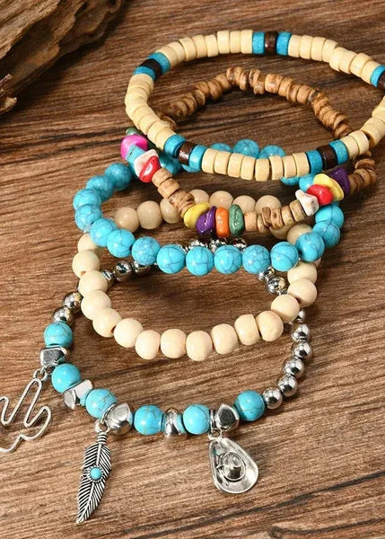Western Beaded Bracelets Stack of Five