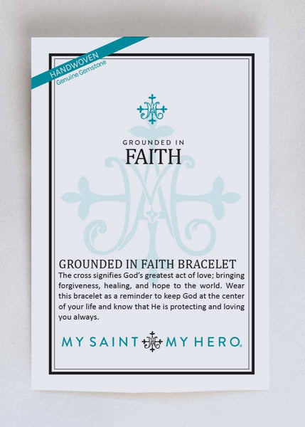 Grounded In Faith Cross Bracelet ~ Blue / Silver