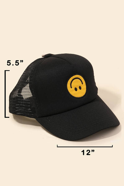Upside Down Smiley Face Cap: WH
