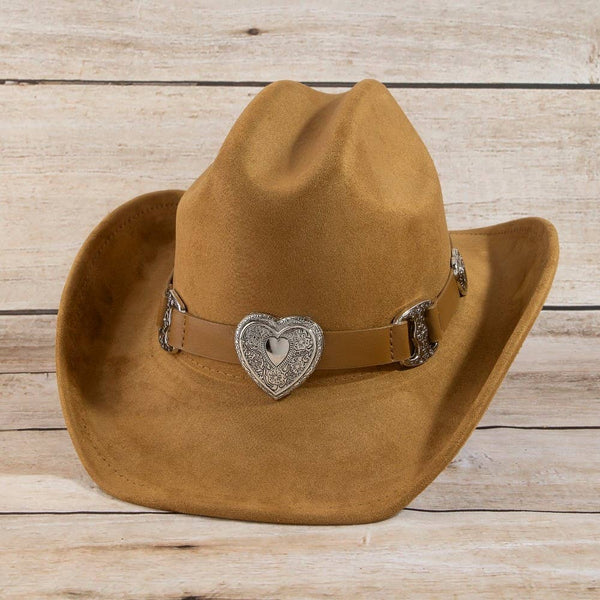 Western Heart Buckle Cowboy Hat: BK