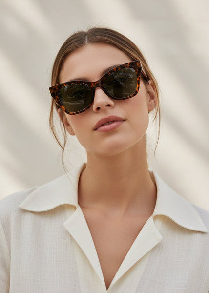 AUDREY Women's Oversize Mid Century Modern Cat Eye Sunglasses