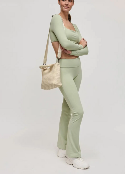 Sky's The Limit Small Woven Neoprene Crossbody: Cream