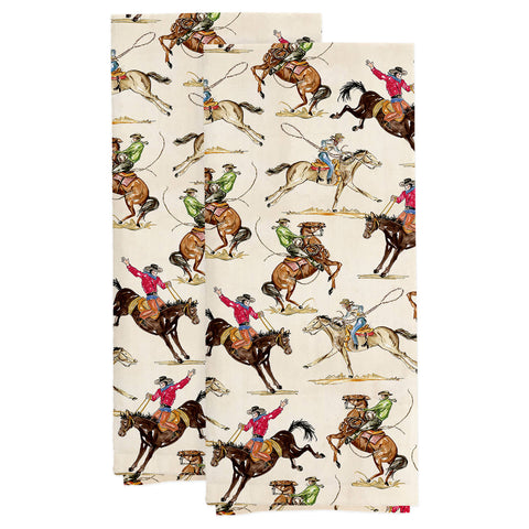 Trail Blazer Western Cotton Tea Towels Set/2