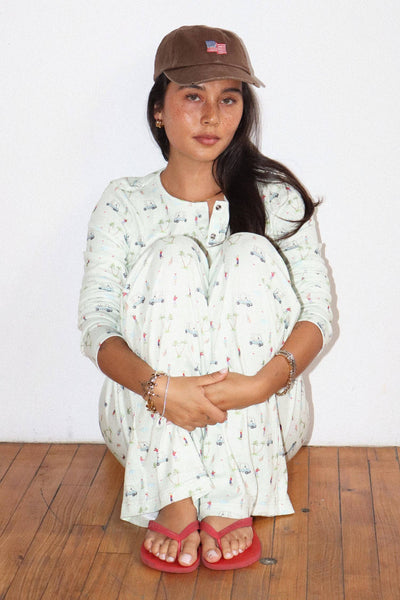 Golf Print Button Cardigan : Apple Green / M