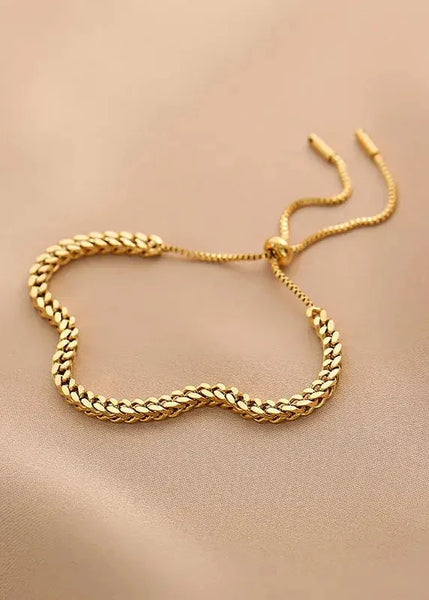 Gold Plated Titanium Steel Adjustable Bracelet