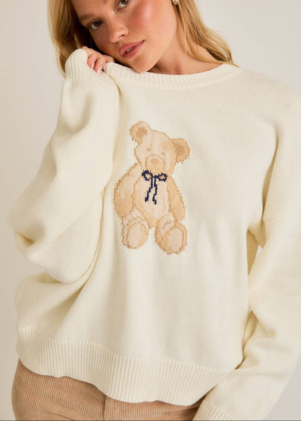 Vintage Vibes Teddy Bear Crewneck Sweater