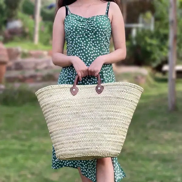 French Straw Shopping Tote Bag