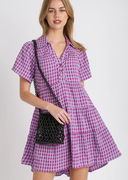 Seersucker Tiered Dress