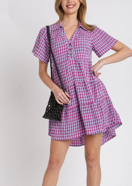 Seersucker Tiered Dress