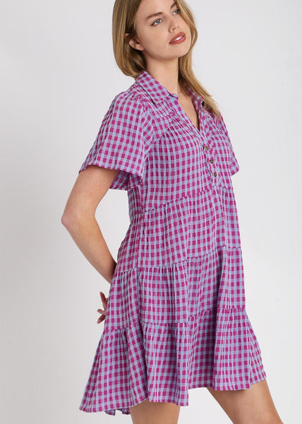 Seersucker Tiered Dress