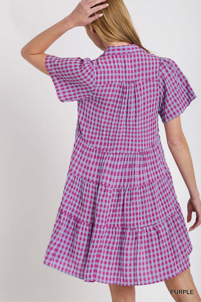 Seersucker Tiered Dress