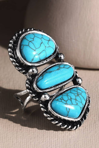 Layered Navajo Semi Stone Turquoise Ring