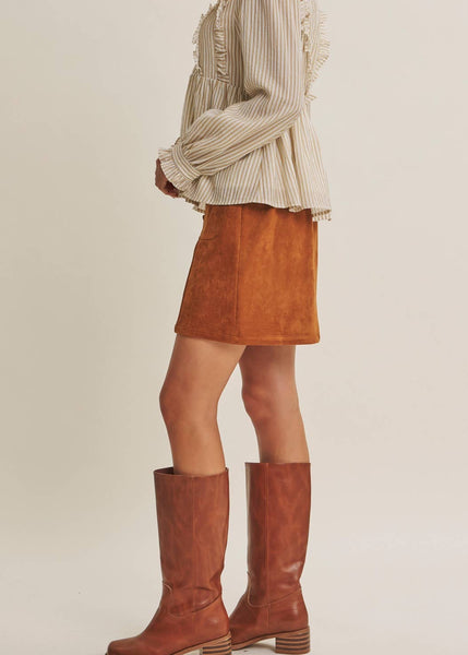 Western Stroll Faux Suede Mini Skirt