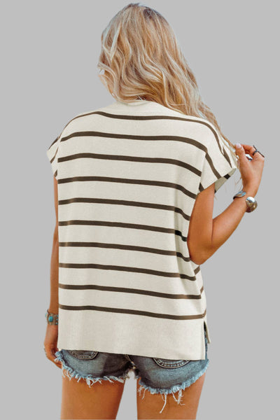 Striped Crewneck Short Sleeve Top