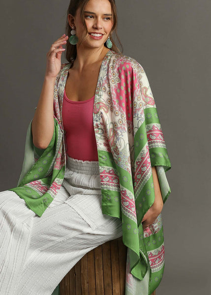 Colorful Silky Kimono