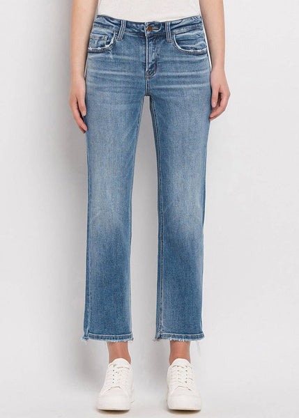 Mid Rise Crop Straight Leg Jeans by Flying Monkey