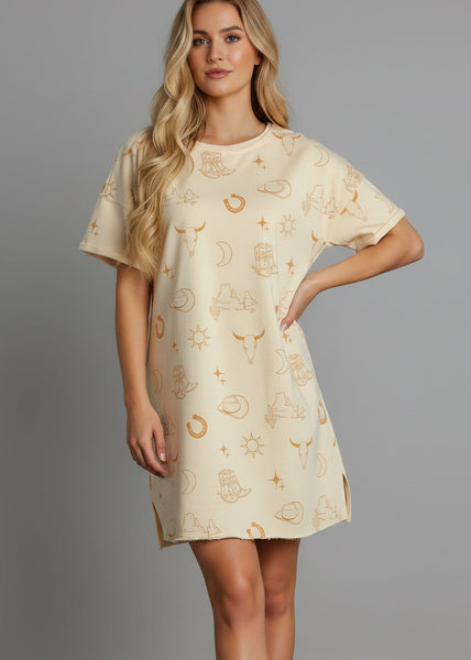 Cowgirl Style Western Graphic Dress