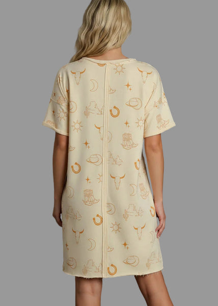 Cowgirl Style Western Graphic Dress