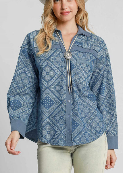 Light Denim Western Shacket