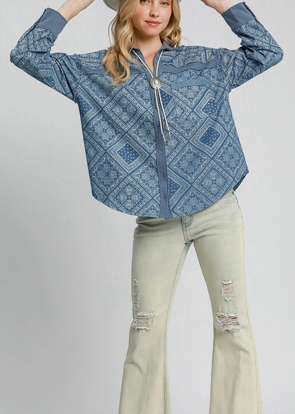 Light Denim Western Shacket