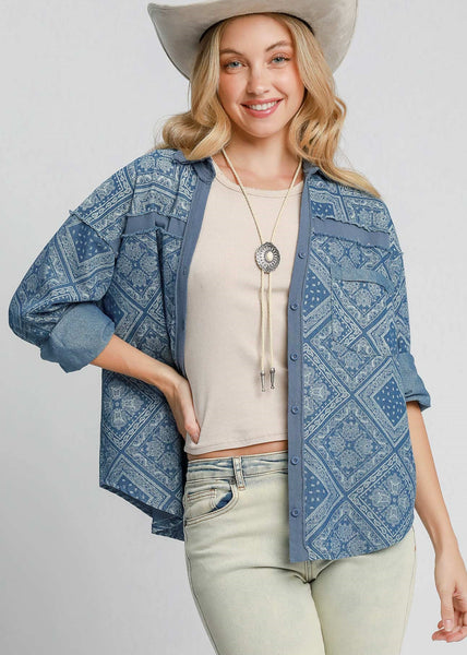 Light Denim Western Shacket