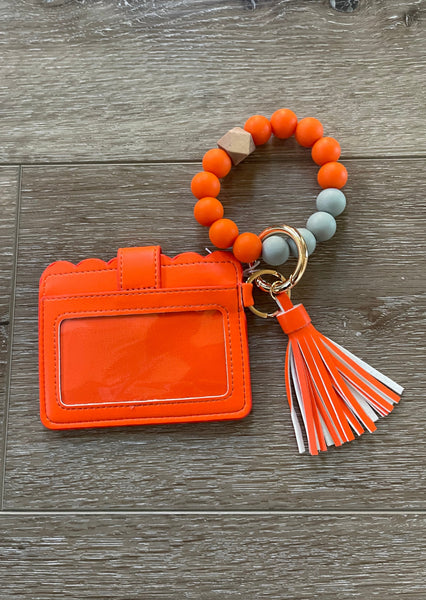 Colorful Wallet Wristlet Silicone Bead Tassel Keychains