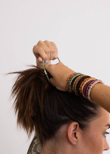 Twists & Braids Stackable Hair Tie Bracelet Set 🪢: Multi-Colored