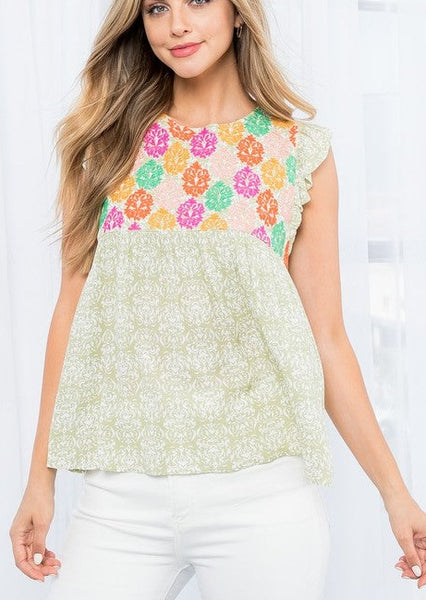 THML Simply Sage Embroidered Top