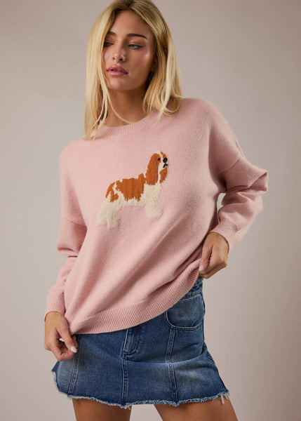 Dog Lover King Charles Spaniel Crew Neck Sweater