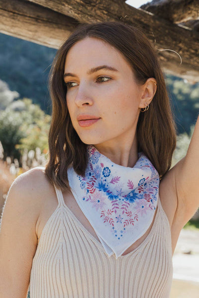 Blissful Bloom Floral Bandana: Lavender