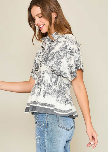 Shady Gray Landscape Top