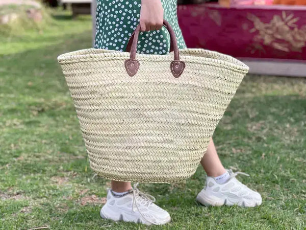 French Straw Shopping Tote Bag