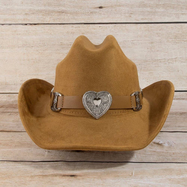 Western Heart Buckle Cowboy Hat: BK