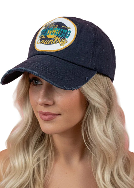 Play me something Country Patch On Black Distressed Hat