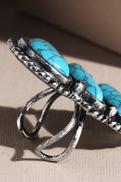 Layered Navajo Semi Stone Turquoise Ring