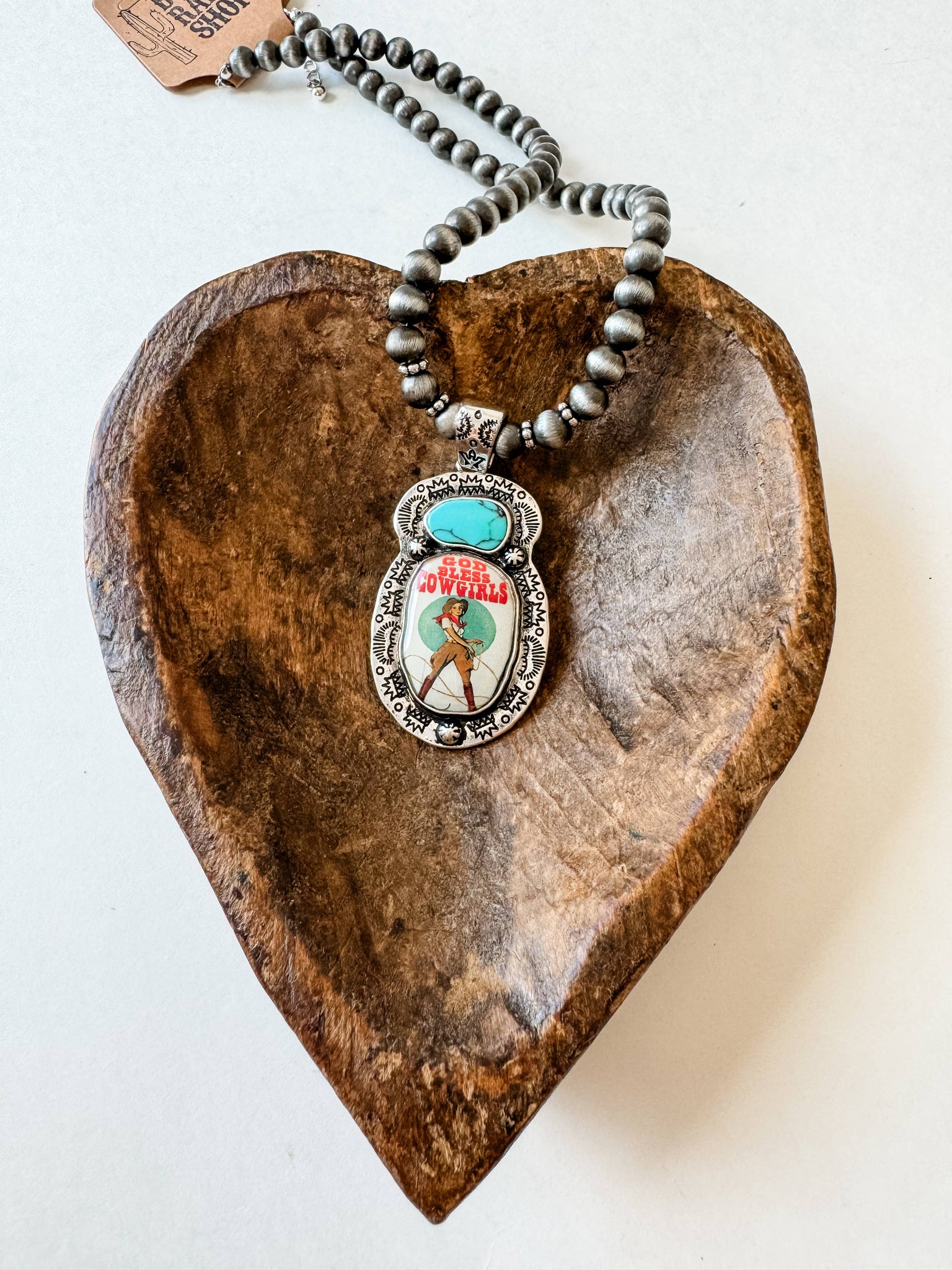 Western Print Pendant Necklace