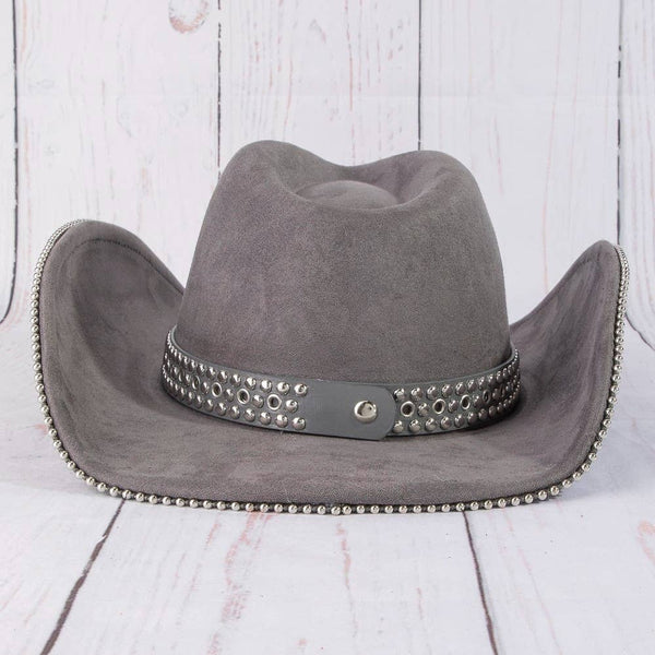 Studded Trim Western Cowboy Hat: DGR