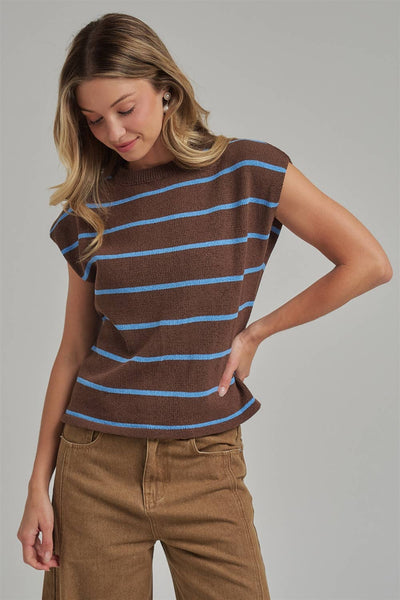 Chocolate Striped Fall Transitional Knit Top