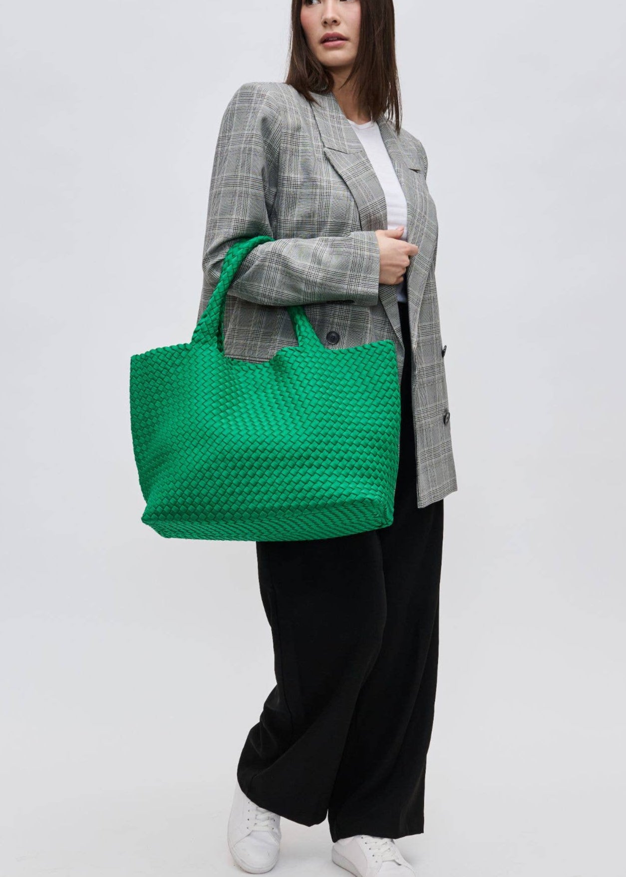 Sky's The Limit - Large Woven Neoprene Tote in Kelly Green