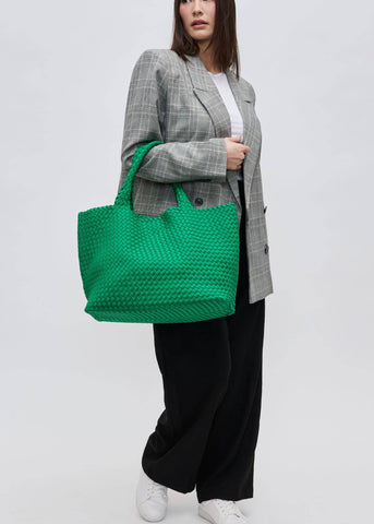 Sky's The Limit - Large Woven Neoprene Tote in Kelly Green