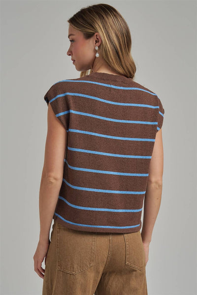 Chocolate Striped Fall Transitional Knit Top