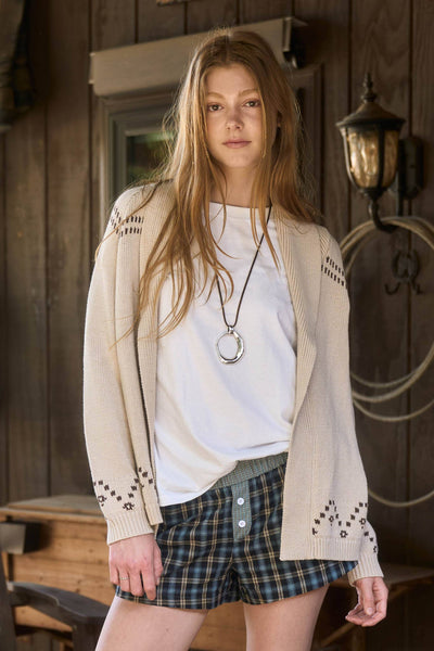 Western Horse Jacquard Shawl Knit Cardigan