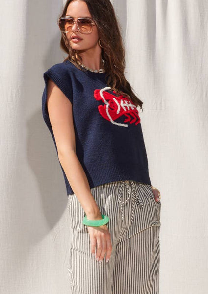 Lobster Design Soft Knit Sweater