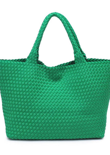 Sky's The Limit - Large Woven Neoprene Tote in Kelly Green
