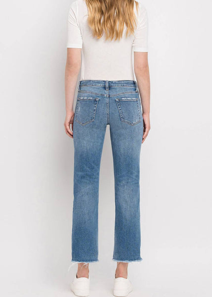 Mid Rise Crop Straight Leg Jeans by Flying Monkey
