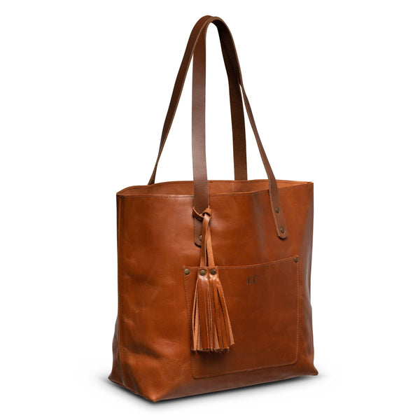 Classic Leather Tote in Hazelnut Brown