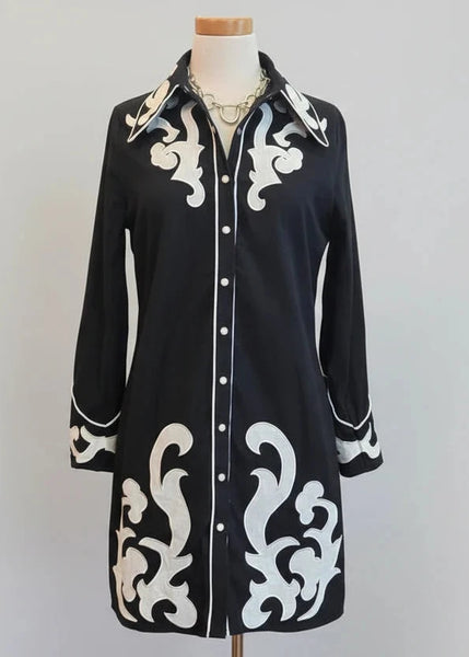 Black Western Shirt Dress